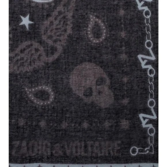 Zadig & Voltaire Delta Bandana Scarf in Black - NEW WITH TAGS - Picture 3 of 5